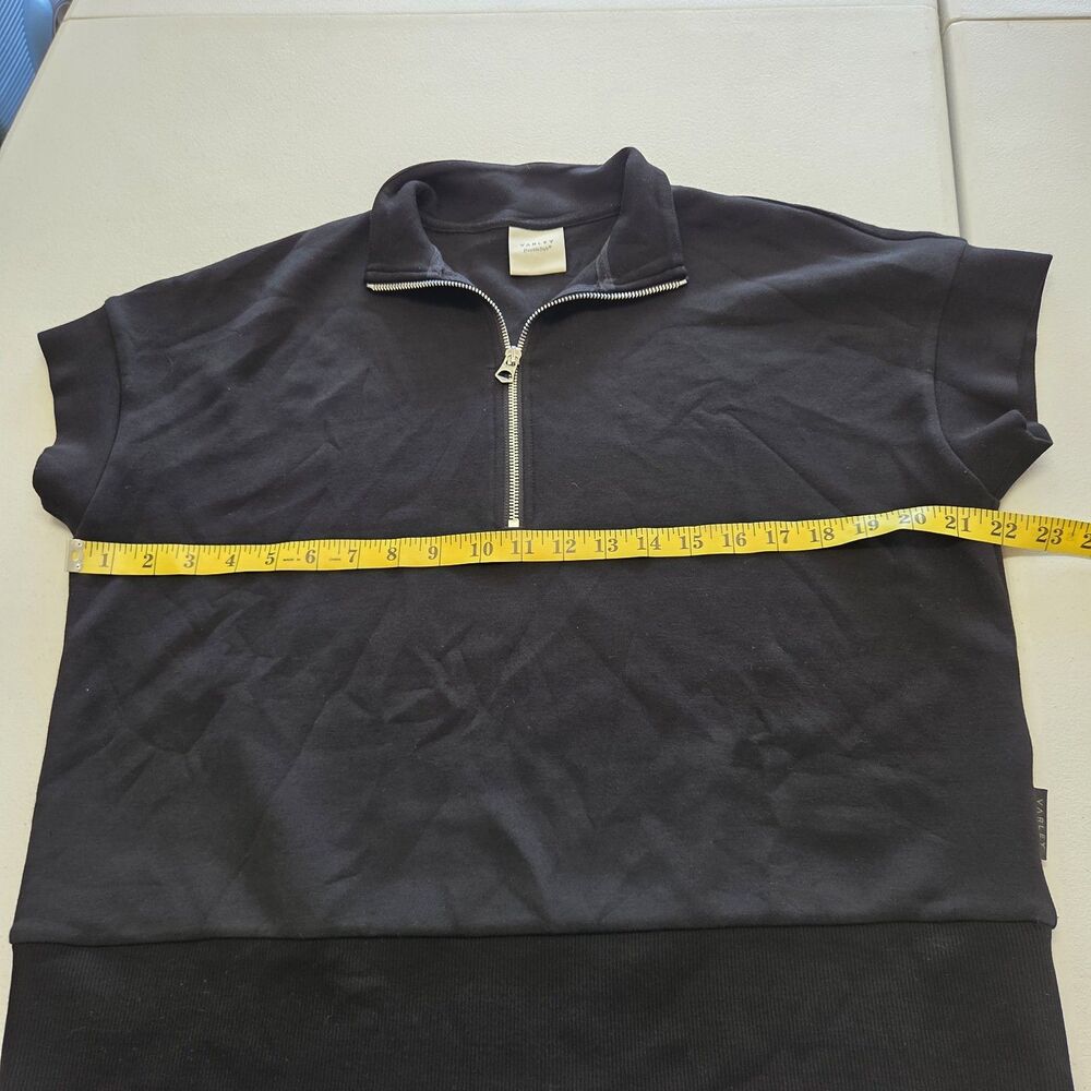 Varley Ritchie Short Sleeve Sweat Black Size Extra Small DoubleSoft Half Zip - Picture 6 of 7